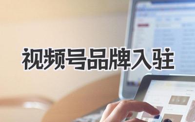 视频号品牌入驻