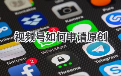 视频号如何申请原创