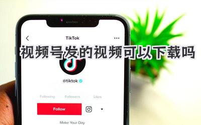 视频号发的视频可以下载吗