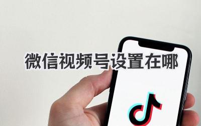 微信视频号设置在哪