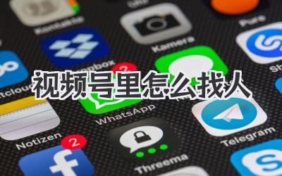 视频号里怎么找人