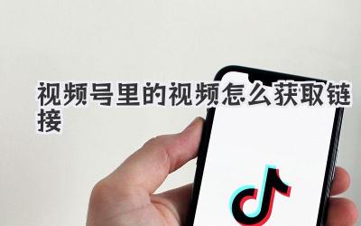 视频号里的视频怎么获取链接