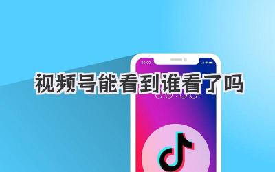 视频号能看到谁看了吗
