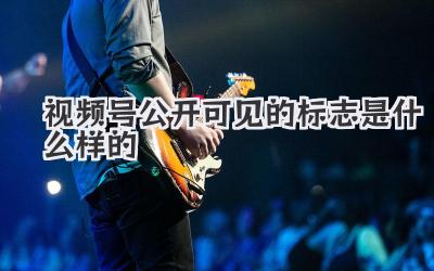 视频号公开可见的标志是什么样的